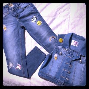 Girls Justice jean and jacket set